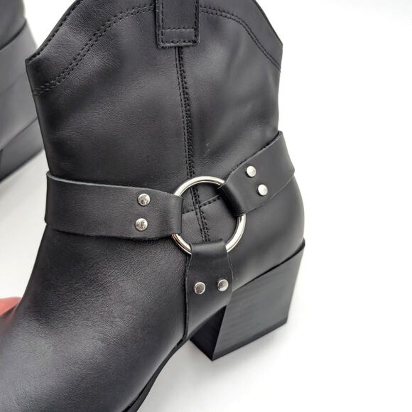 Open Edit Enzo Western Ankle Boot Square Toe Women's Black Size US8M EU38.5 - Picture 11 of 12